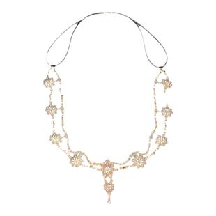 异域舞姬妆造珍珠花朵额链波西米亚风发箍发带古风眉心坠写真饰品