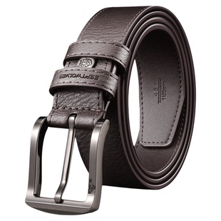 七匹狼皮带男款真皮针扣男士腰带2026新款纯正品牛皮潮年轻人裤带