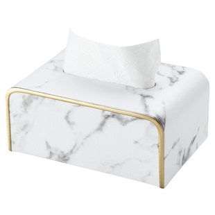 理石纹纸巾盒客厅轻奢高档现代简约家用餐厅创意设计高级感抽纸盒