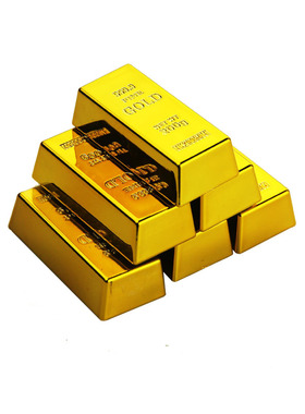 仿真金条摆件空心假金砖金块样品道具塑料金元宝镇纸乔迁工艺品