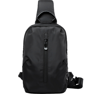 通勤胸包男斜挎包男款潮牌单肩包帆布邮差包男士运动背包时尚腰包