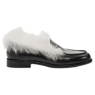 LABERTHREE冬季新品冰岛假日毛毛乐福鞋女时尚通勤一脚蹬日常单鞋