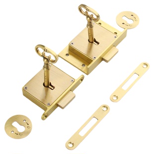 复古简约仿古方型出口铜抽屉锁暗锁办公桌柜子锁头柜门锁具通用型