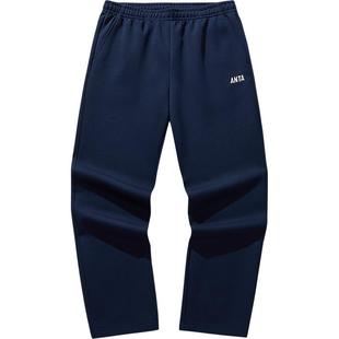 安踏针织运动长裤男士冬季新款宽松直筒加绒保暖卫裤休闲裤子男裤