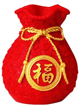 新品创意喜庆麦穗福袋花瓶客厅餐桌电视柜装饰品工艺品高档轻奢摆