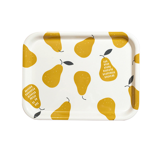 爱家居心选 黄梨草莓水果密胺盘ins星星长方形托盘茶盘水杯收纳盘