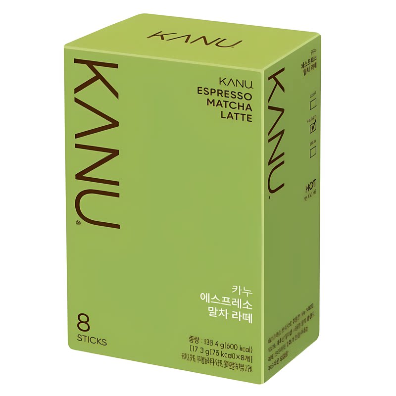KANU 进口韩国浓缩咖啡抹茶拿铁即溶咖啡17.3gx8办公室提神下午茶