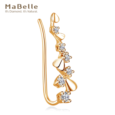 玛贝尔18K金钻石单边耳钉繁花