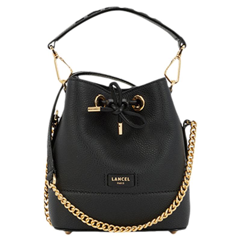 LANCEL/兰姿 Ninon迷你水桶包 单肩斜挎烧麦包通勤女真皮牛皮荔枝