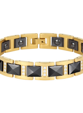 时尚个性风镶钻钨钢锗石兄弟手链