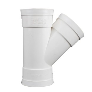 PVC斜三通 排雨水管45度等径异径三通 下配件50 75 110 160 200#