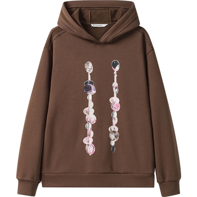 【播奥莱】播商场同款Houzichao联名印花冬新连帽卫衣BDR4VD3992