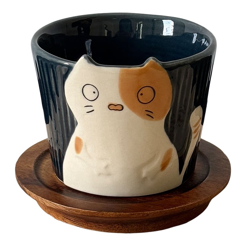 软棉复古手作陶瓷猫猫马克杯