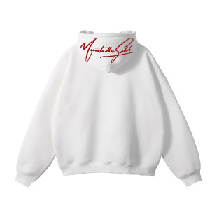 RASP花体LOGO帽子印花连帽卫衣 春秋季美式高街情侣长袖帽衫男