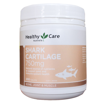澳洲Healthy Care Shark Cartilage鲨鱼软骨素750mg 200片 HC064