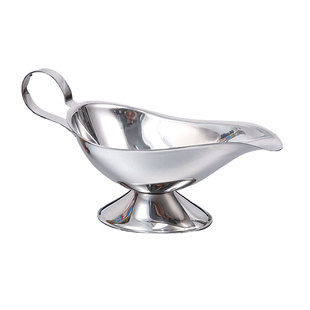 不锈钢汁船牛排酱汁盅西餐用黑椒浇汁壶沙拉酱料汁斗黑胡椒酱容器