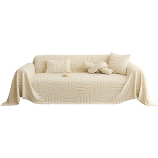 舒棉绒奶油风沙发盖布四季通用2026新款沙发巾秋冬全包套罩防猫抓