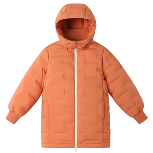 安奈儿童装男童女童中长款羽绒服冬休闲时尚防风保暖弹力外套