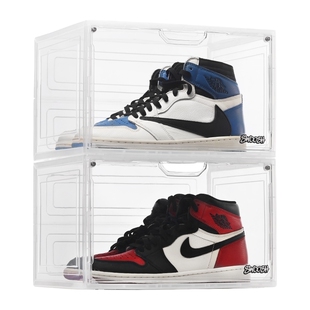 SWOOSH亚克力鞋盒收纳盒透明aj球鞋收纳神器塑料鞋柜宿舍侧开展示