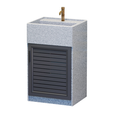 简石户外大理石立柱盆