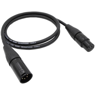 四芯卡农线耳放平衡线日升音频线XLR4脚铜针黑色延长线公母卡侬线