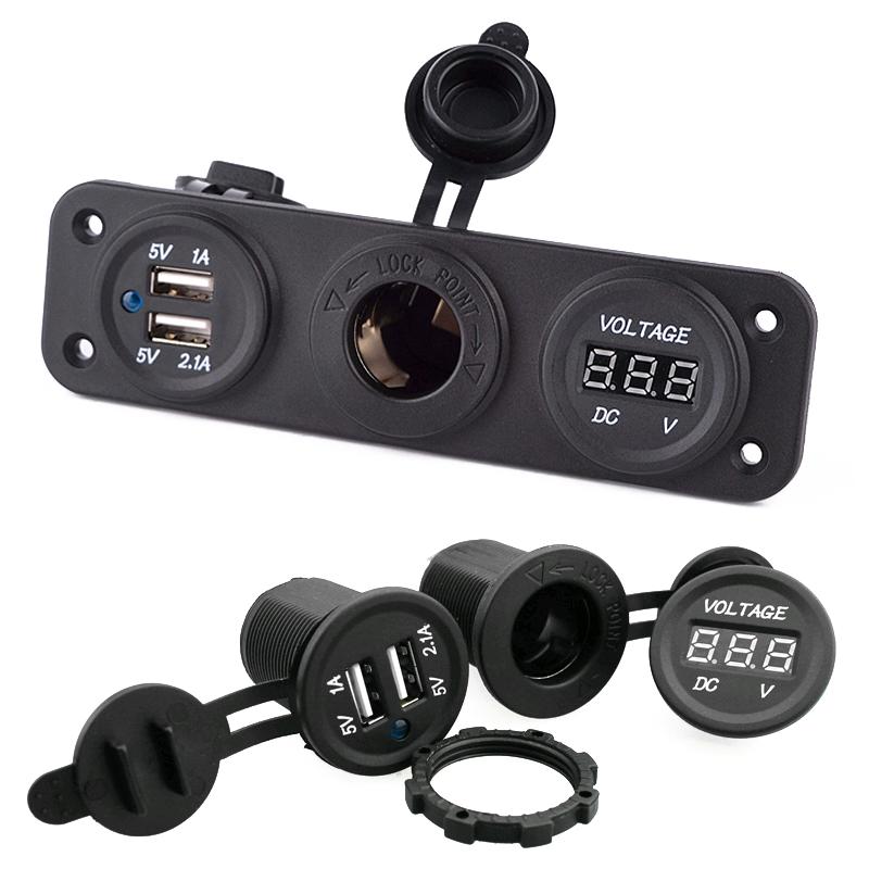 摩托车双usb手机12-24v充电器