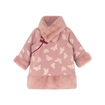 utouto冬季毛领旗袍裙