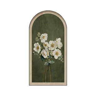中古风花卉玄关装饰画法式复古走廊过道挂画高级感入户门拱形壁画