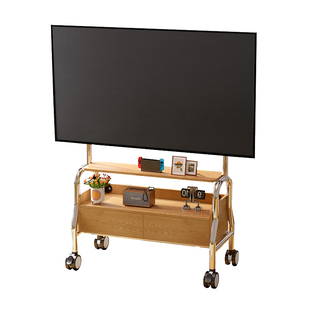 贝石电视机支架移动落地不锈钢电视柜抽屉带轮推车卧室通用挂架