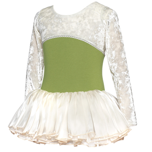 女童舞蹈服长袖儿童练功服秋冬丝绒连体服公主裙纱裙芭蕾舞蓬蓬裙