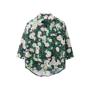 儿童港风演出服花衬衫舞蹈服装复古怀旧衬衣男童走秀沙滩长袖宽松