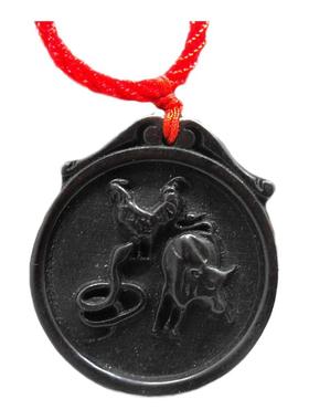 桃木蛇鸡牛吊坠项链黑桃木巳酉丑