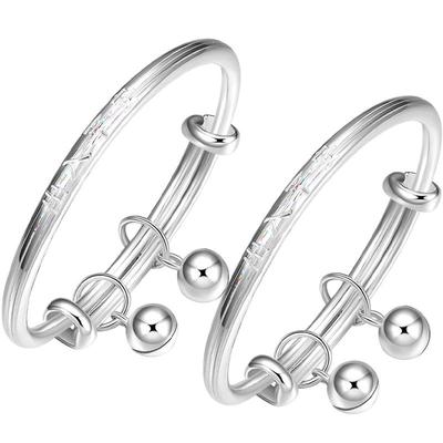 周六福宝宝手镯婴儿童S999足银饰活口款满月周岁礼物