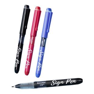 白雪直液式签字笔商务高档粗头领导专用黑色红色签字笔黑笔速干顺滑1mm超好写高颜值日系水性圆珠笔中性笔S1