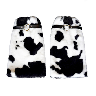 包邮原创奶牛纹毛绒袜套朋克爱心皮带辣妹原宿堆堆袜jk大象袜腿套