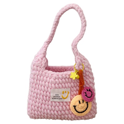 笑脸单肩手工编织包包材料包