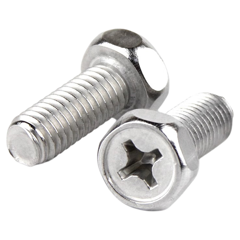 4.8级镀锌GB29.2十字外六角螺丝钉槽凹穴螺栓螺钉大全M4M5M6M8M10