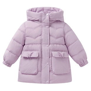 [抗菌绒三防蓄热]女童羽绒服红色小儿童加厚秋冬保暖外套宝宝冬装