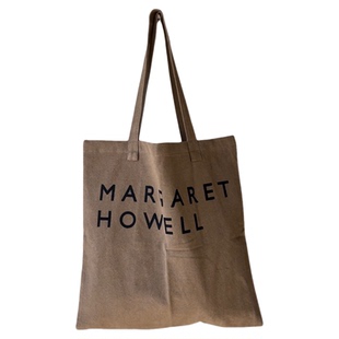 Wfei韩版大容量帆布包小众复古慵懒风单肩包棕色字母通勤托特包