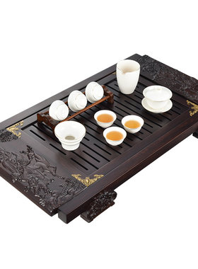 Seko新功中式黑檀木茶盘