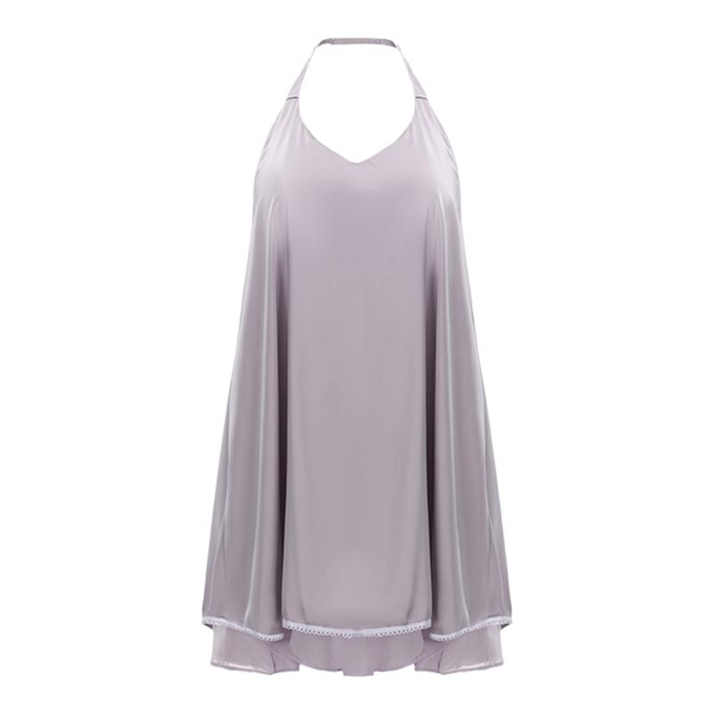 赵露思同款连衣裙挂脖睡衣女款性感吊带睡裙夏天露背冰丝可爱纯欲