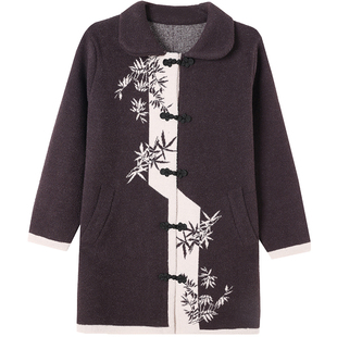 中年针织双面羊绒大衣中长款加肥大码秋冬最新款宽松洋气外套女装