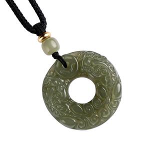 大善堂和田玉招财貔貅平安扣吊坠男项链玉石玉坠礼物男士玉佩挂件