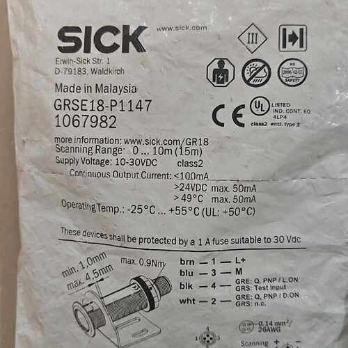 溢价-西克光电传感器GRSE18-P1147 订货号1067982