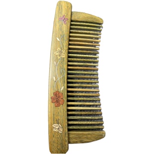 微凹黄檀紫光檀绿檀镶嵌插齿木梳细齿密梳节日礼品