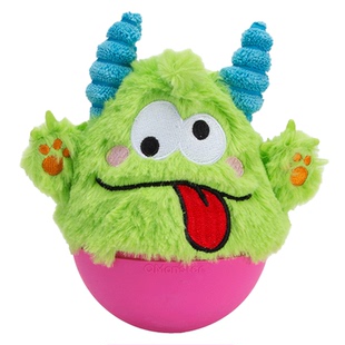 Qmonster宠物狗狗玩具不倒翁系列响声毛绒玩偶啃咬橡胶狗解闷自嗨