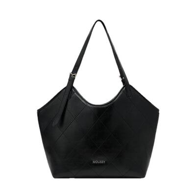 MOUSSY 2026夏季新品通勤风撞色金属小标皮质托特包028JSA56-1021