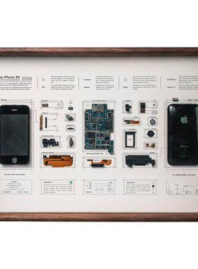 [小西设计所]3000款原创手机装裱 苹果iPhone4s标本拆机相框套装