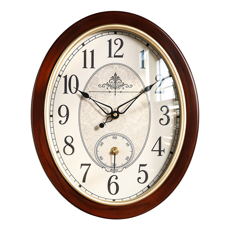 【精选皮革表盘】欧式复古挂钟