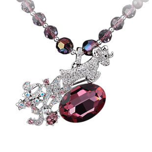 法国Eternelle十二星座系列白羊座奥地利水晶胸针毛衣链长款项链